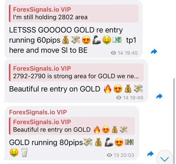 Screenshot: Gold re-entry, +80 pips